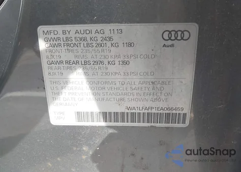 2014 Audi Q5 2.0T Premium из США, поврежденный, VIN WA1LFAFP1EA066459